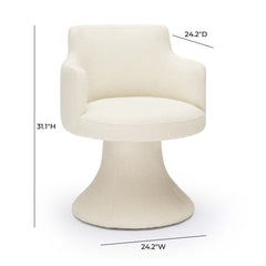 Jeffree Performance Boucle Swivel Dining Chair