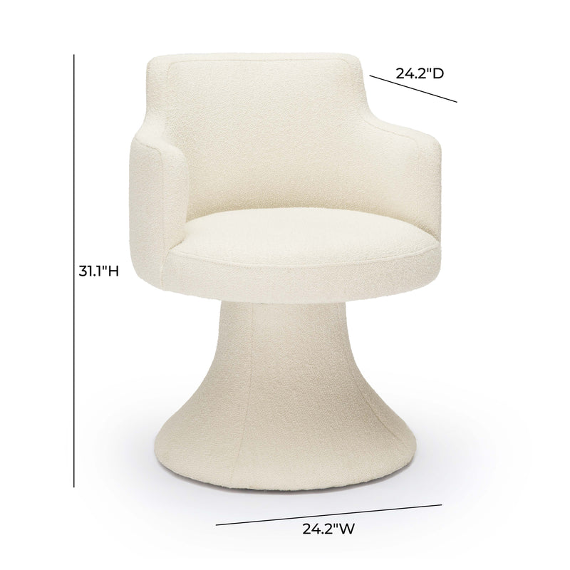 Jeffree Performance Boucle Swivel Dining Chair-zoom-
