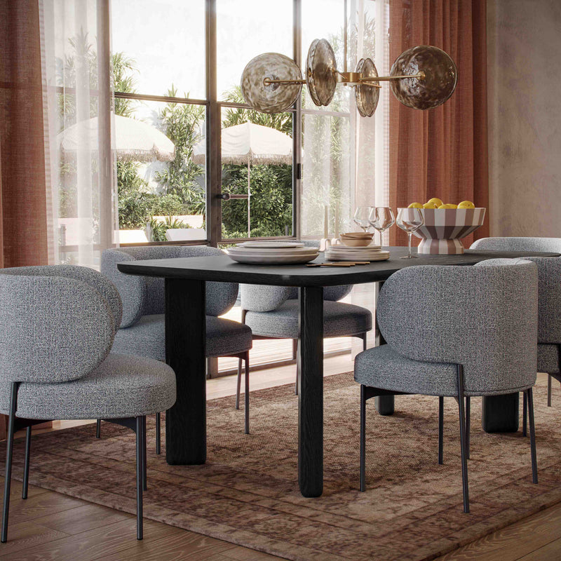 Maureen Speckled Grey Performance Boucle Dining Chair-zoom-