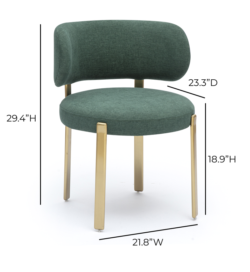Margaret Green Performance Chenille Dining Chair-zoom-