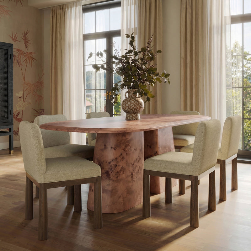 Gladyss 87" Burl Oval Dining Table-zoom-