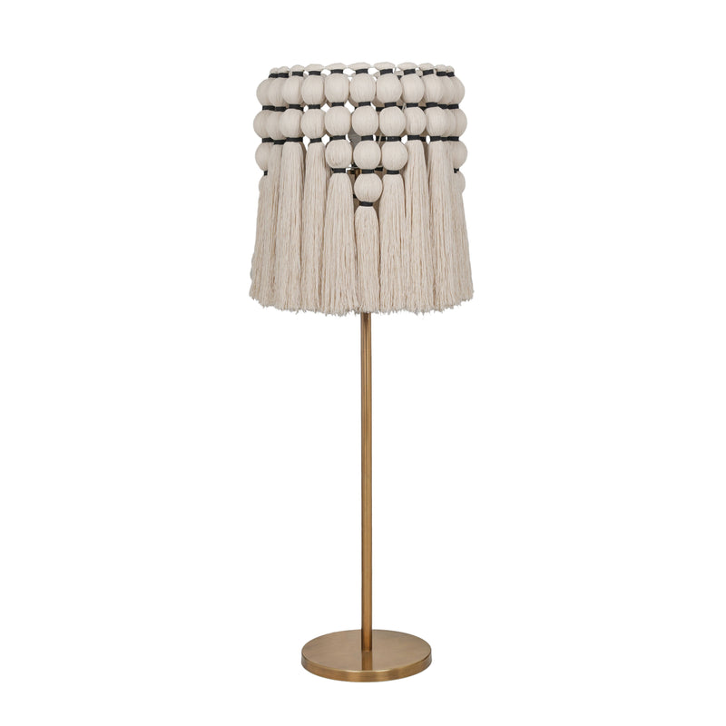 Tutu Cream Cotton Tasseled Floor Lamp-zoom-