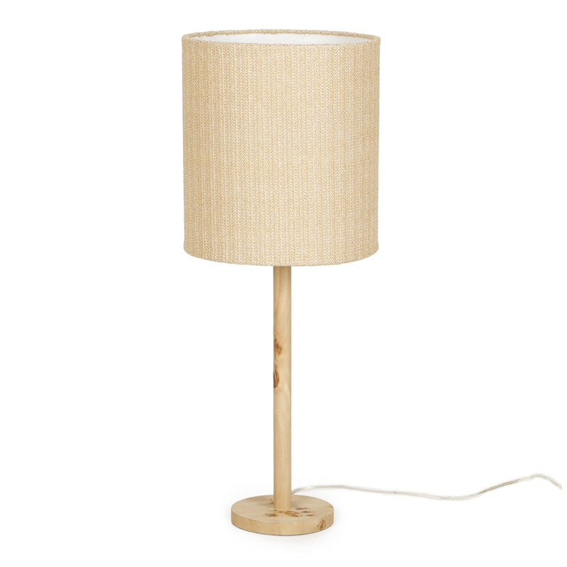 Lamia Natural Burl and Raffia Contract-Grade Table Lamp-zoom-