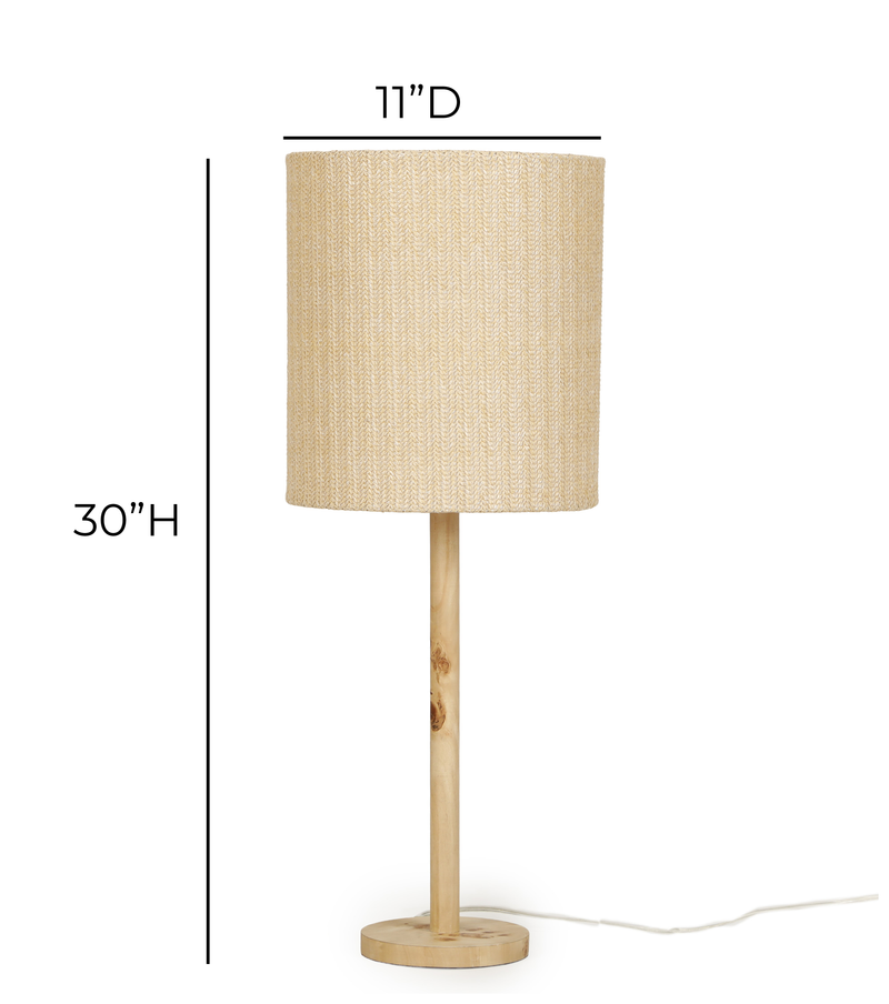 Lamia Natural Burl and Raffia Contract-Grade Table Lamp-zoom-
