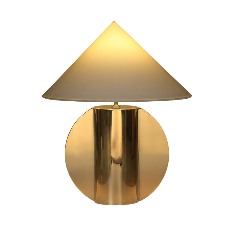 Geo Semi-Circled Chrome Table Lamp-zoom-