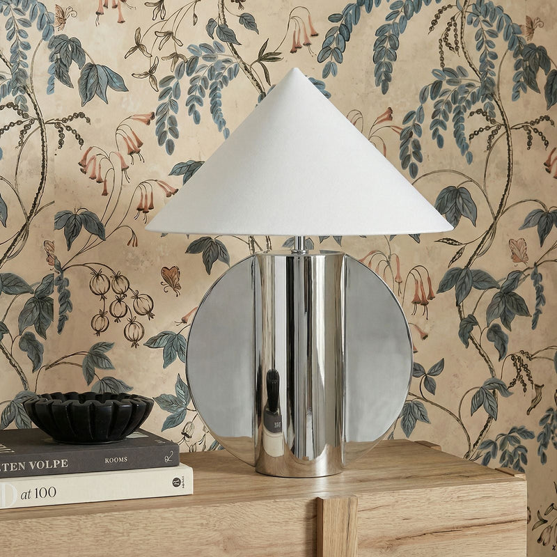 Geo Semi-Circled Chrome Table Lamp-zoom-