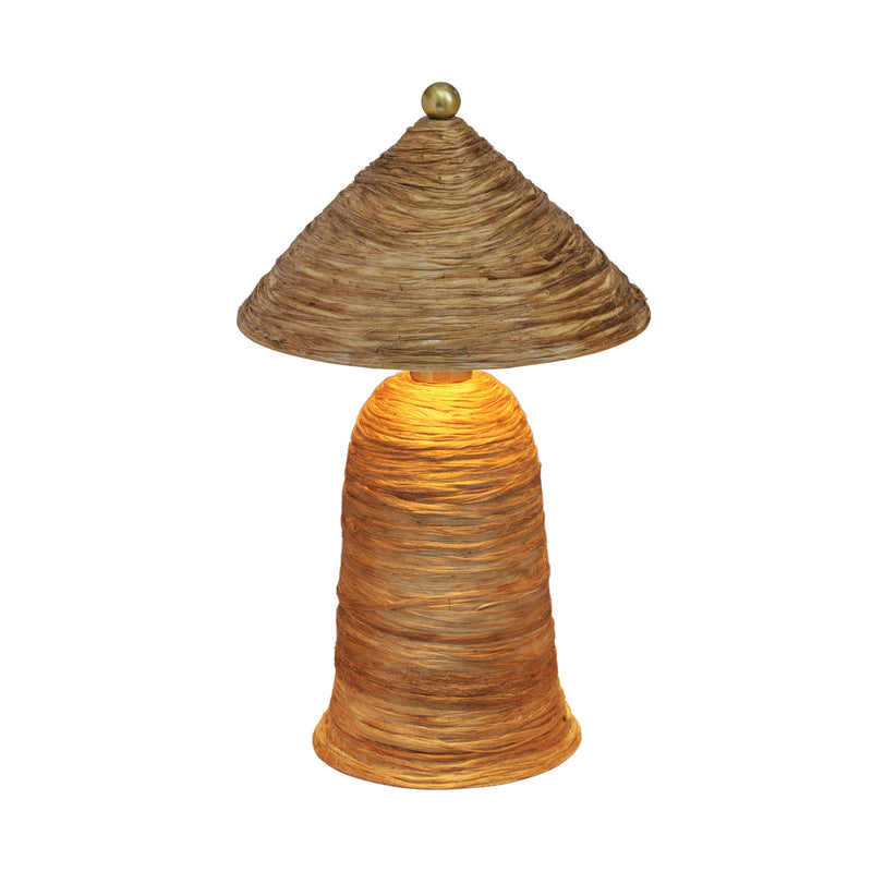 Coco Natural Coconut Fiber Pointed Table Lamp-zoom-
