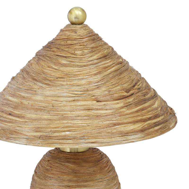 Coco Natural Coconut Fiber Pointed Table Lamp-zoom-