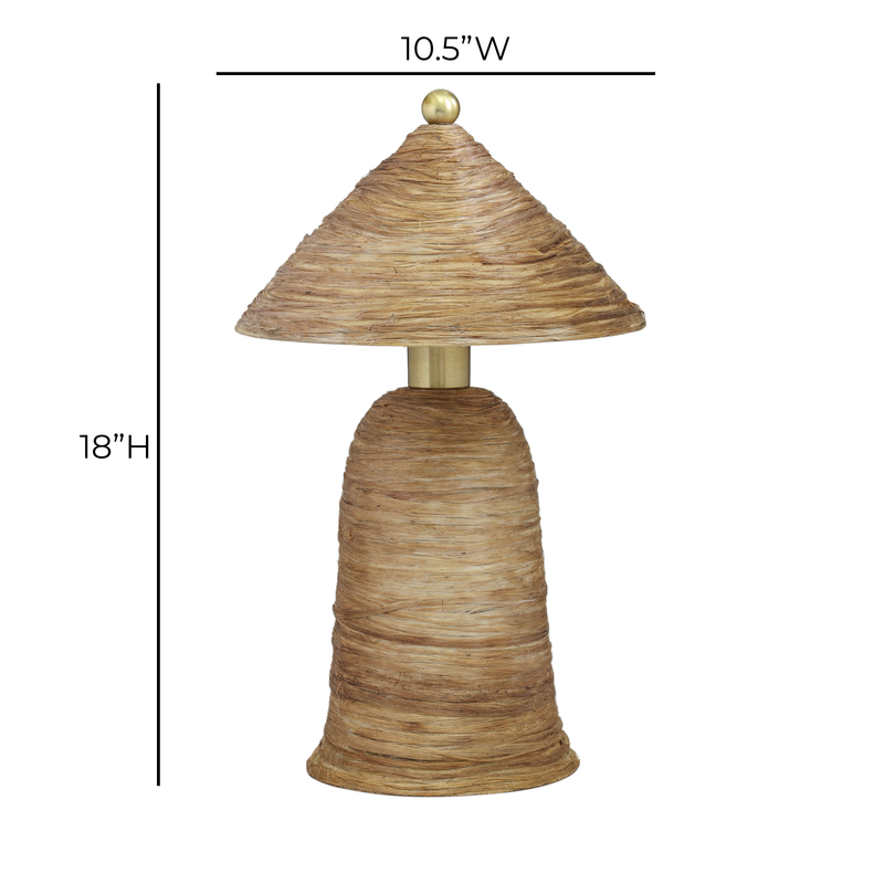 Coco Natural Coconut Fiber Pointed Table Lamp-zoom-