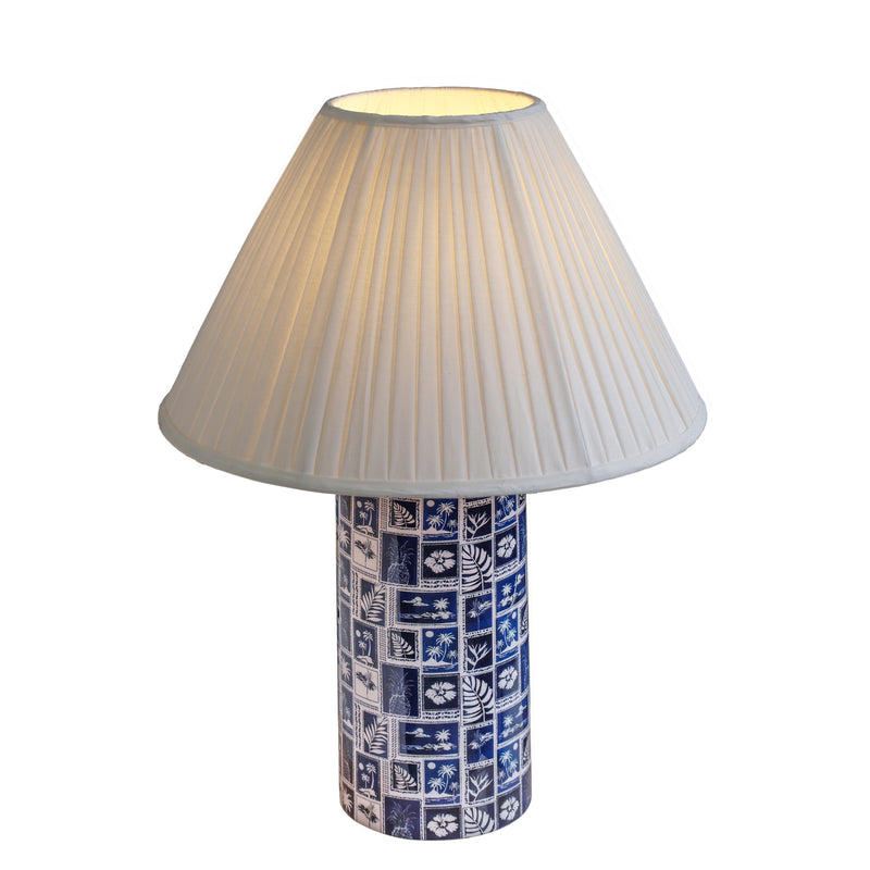Stamp Blue Pleated Table Lamp-zoom-