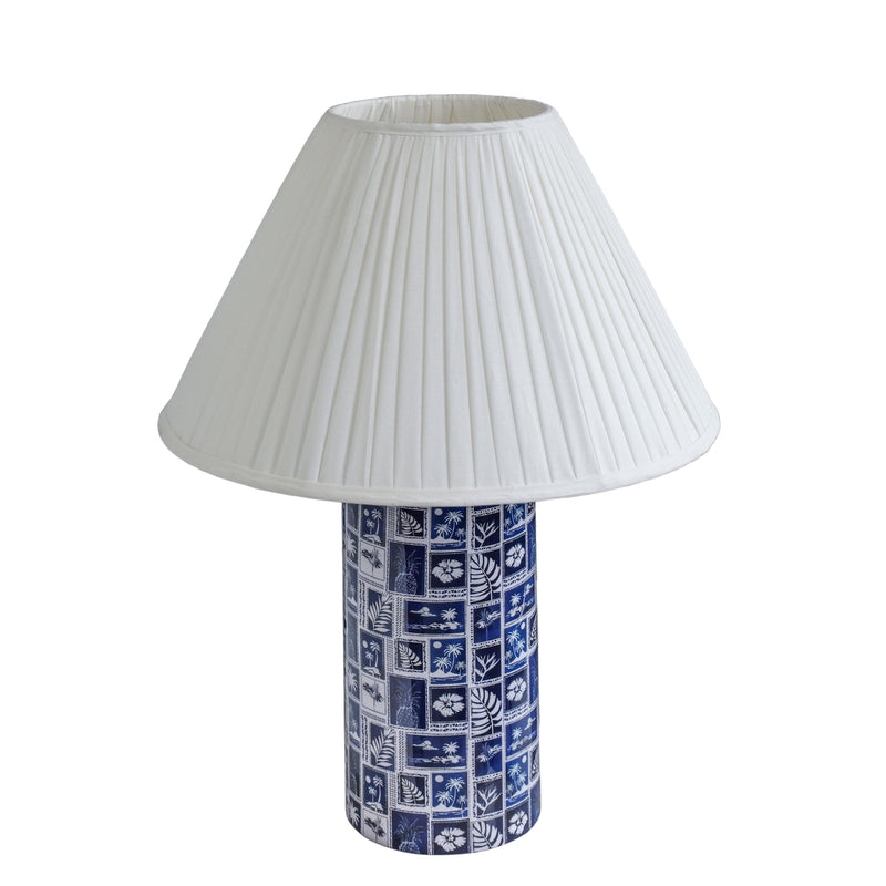 Stamp Blue Pleated Table Lamp-zoom-