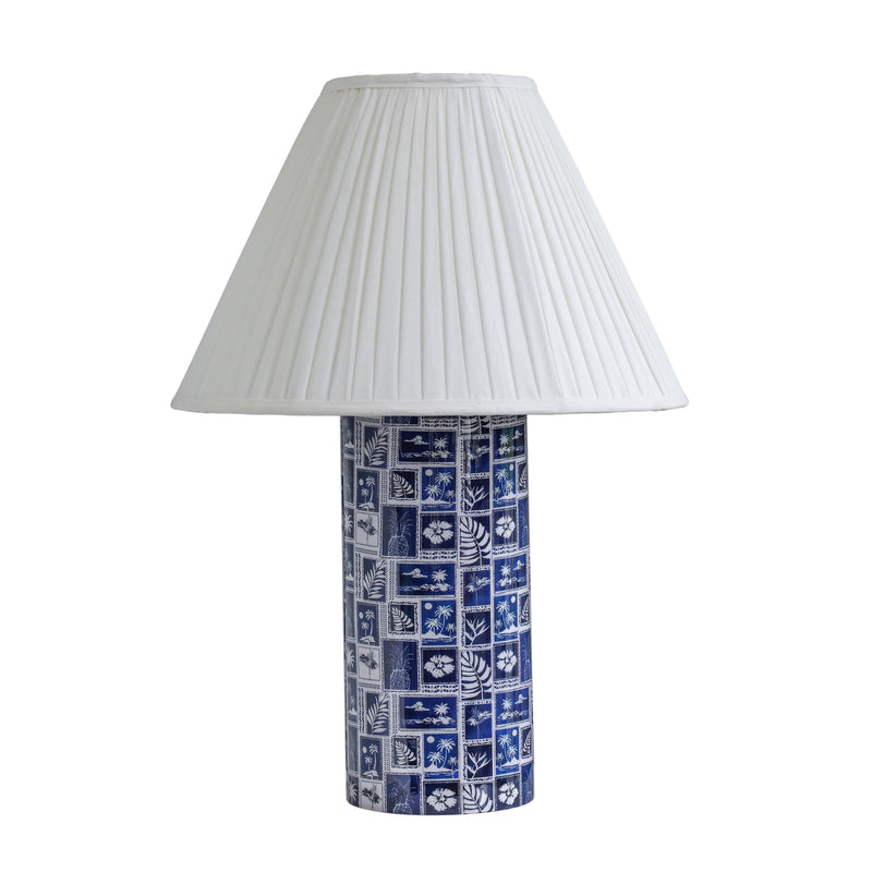 Stamp Blue Pleated Table Lamp-zoom-