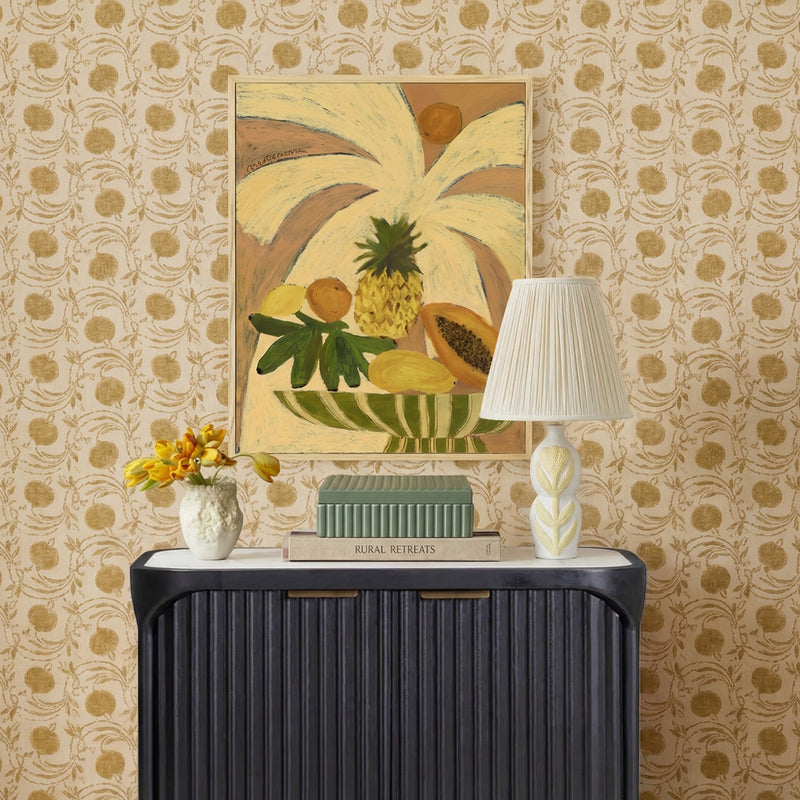Edith Curved Papier Mache Flower Pleated Table Lamp-zoom-