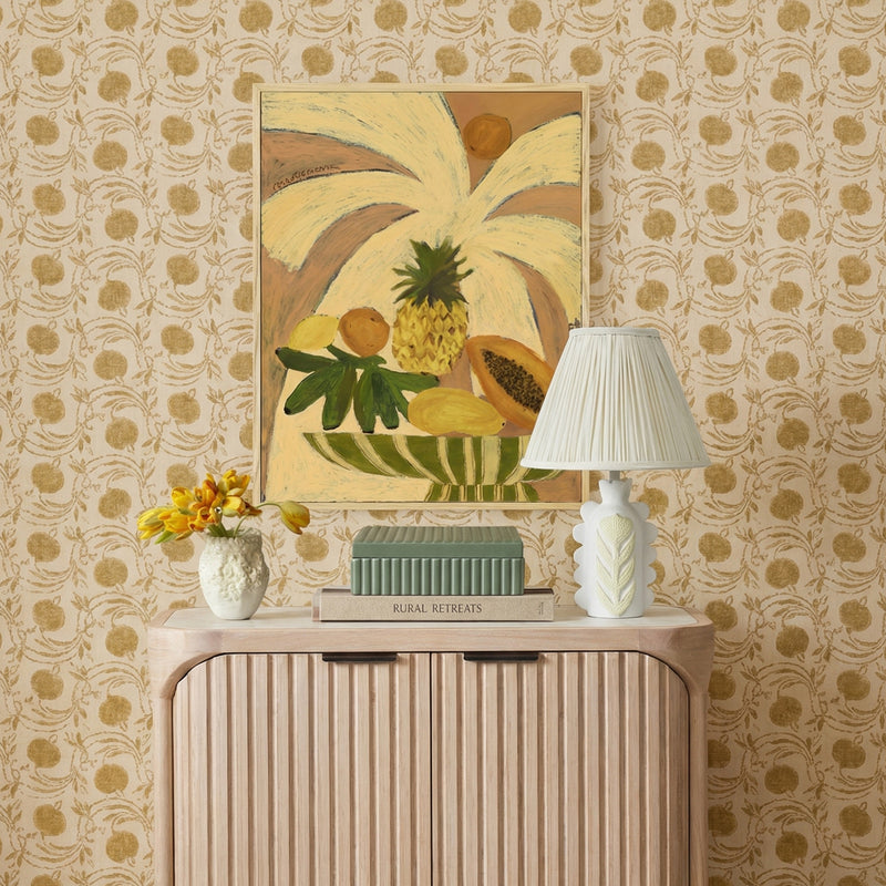 Edith Scalloped Papier Mache Flower Pleated Table Lamp-zoom-