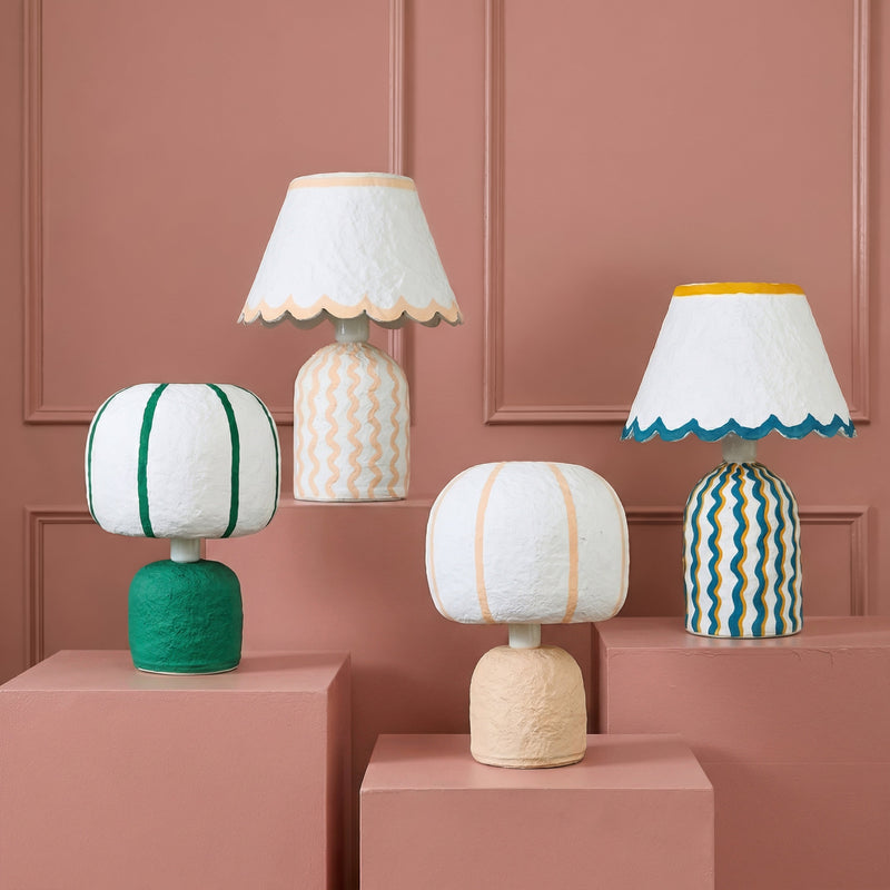 Margate Cotton Mache Table Lamp-zoom-