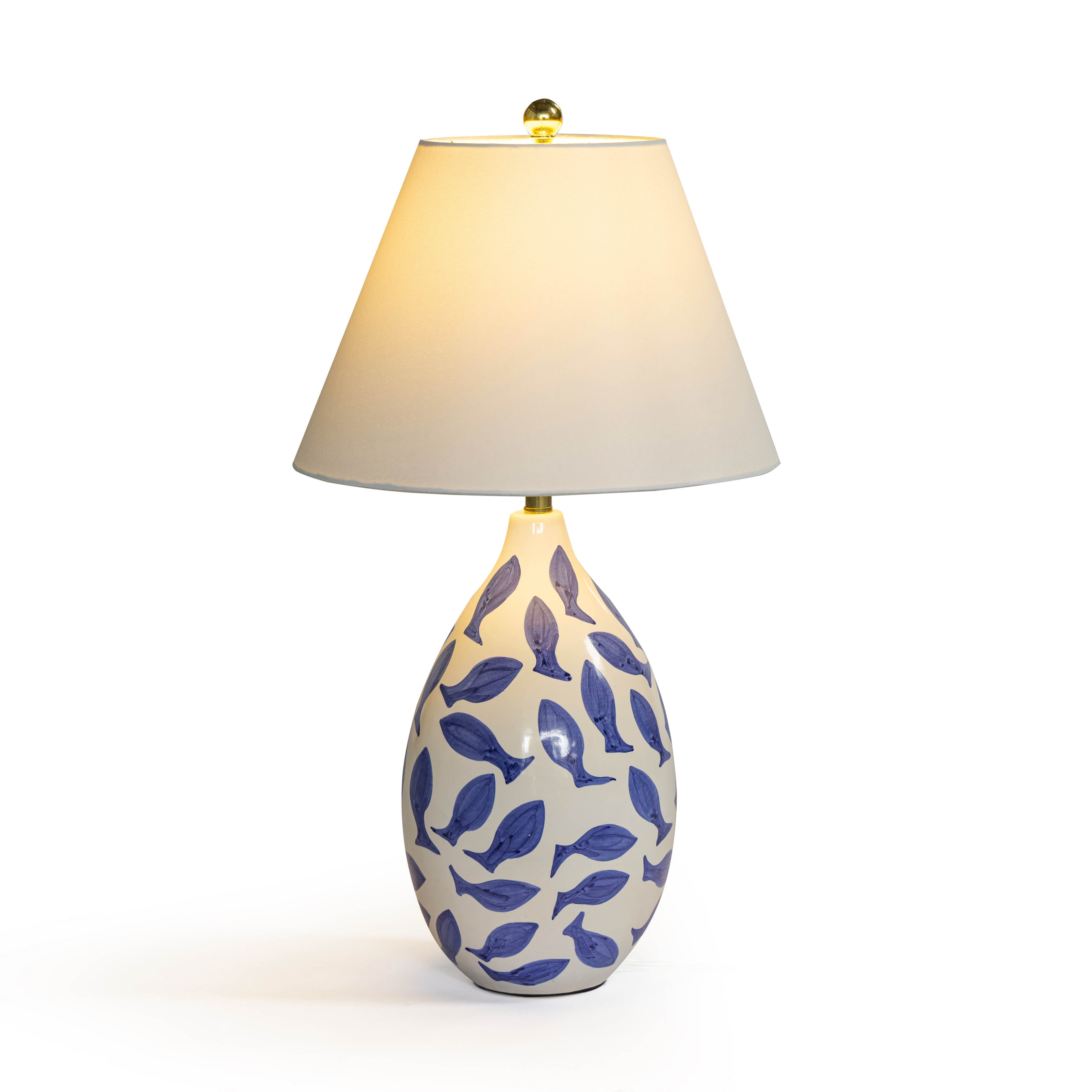Sardine White & Blue Ceramic Table Lamp