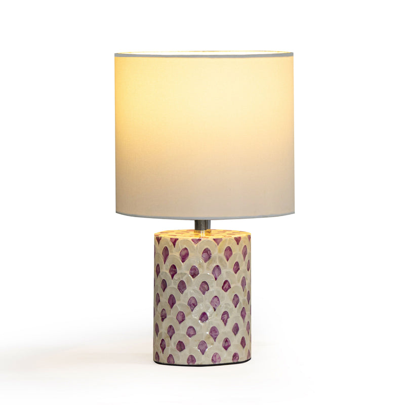 Merlot White Capiz Shell Table Lamp-zoom-