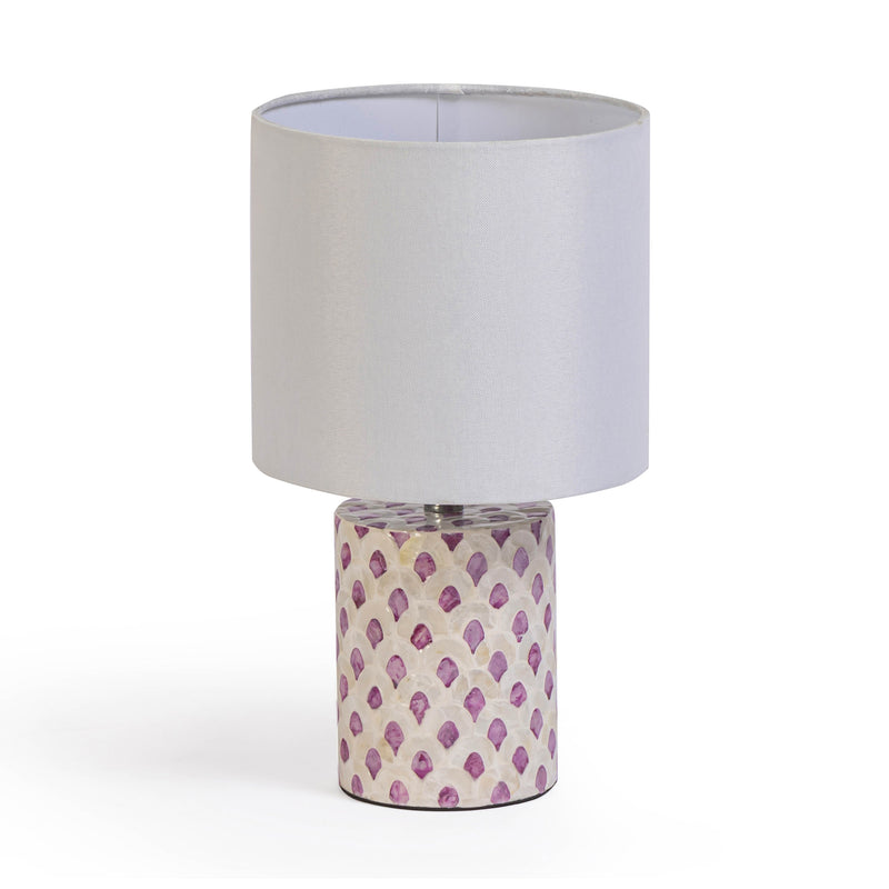 Merlot White Capiz Shell Table Lamp-zoom-