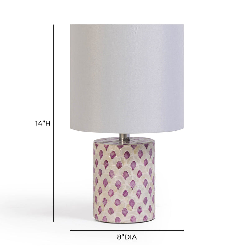 Merlot White Capiz Shell Table Lamp-zoom-