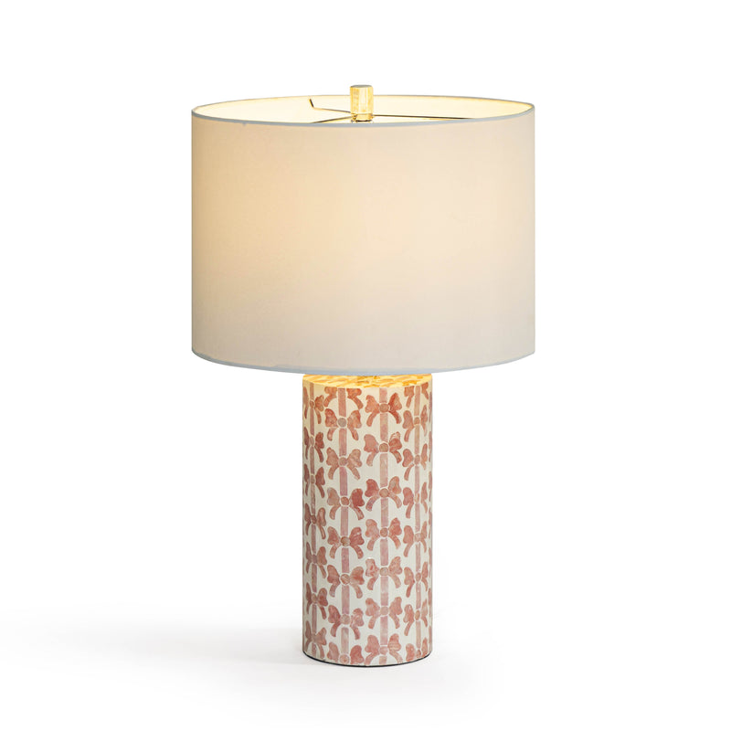 Lassy Pink Ribbon Capiz Shell Table Lamp-zoom-