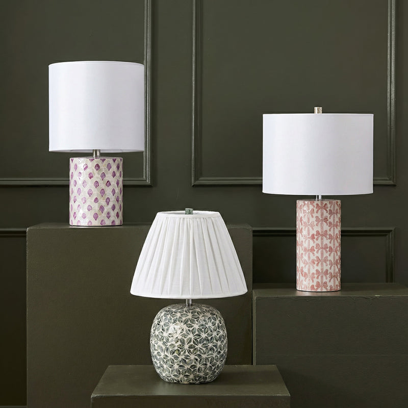 Lassy Pink Ribbon Capiz Shell Table Lamp-zoom-