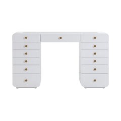 Hollywood 56" White Desk with Vanity Mirror