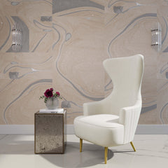 Julia Performance Velvet Channel Tufted Wingback Accent Chair by Inspire Me! Home Decor