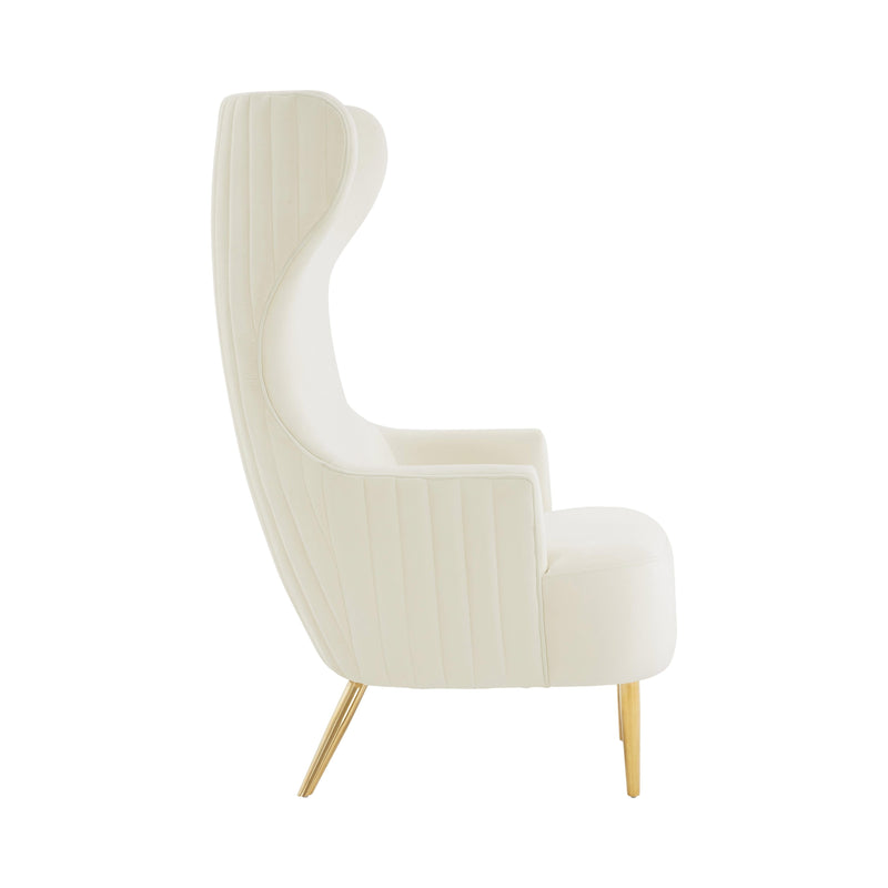 Julia Performance Velvet Channel Tufted Wingback Accent Chair by Inspire Me! Home Decor-zoom-