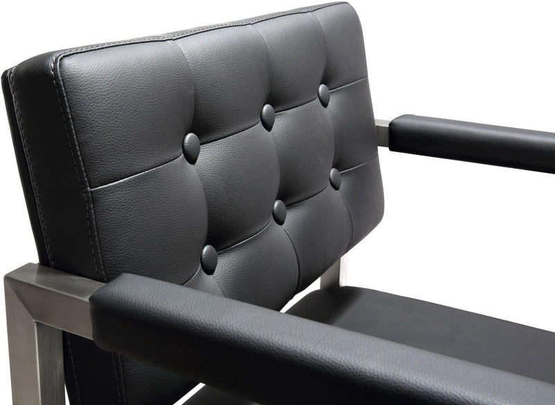 Director Performance Vegan Leather Stool with Silver Base-zoom-