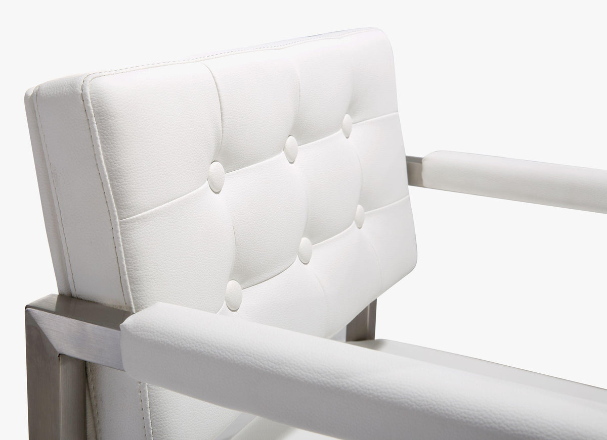 Director Performance Vegan Leather Stool with Silver Base