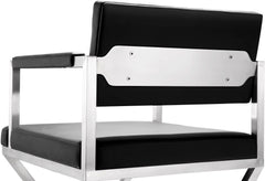 Director Performance Vegan Leather Stool with Silver Base