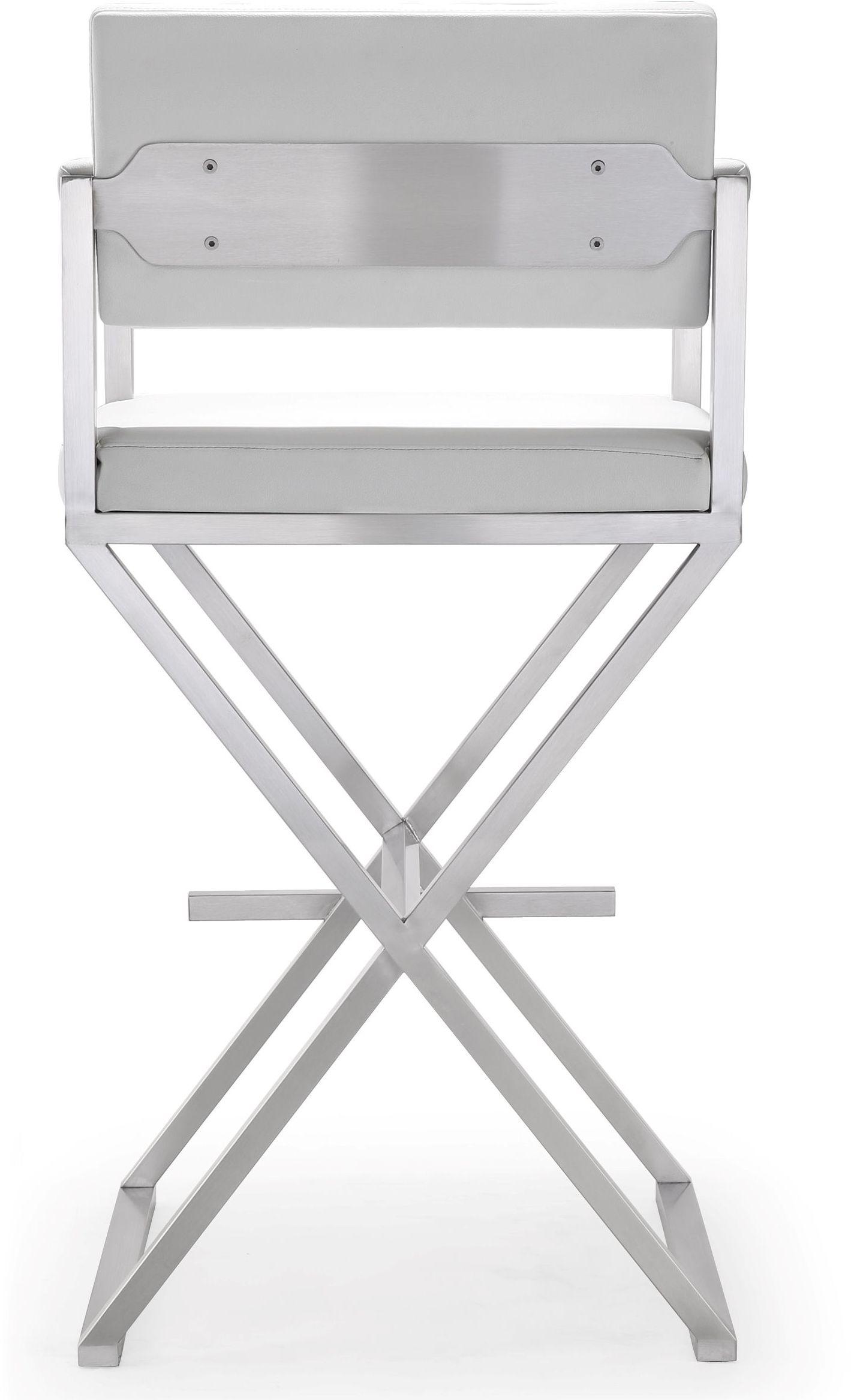 Director Performance Vegan Leather Stool with Silver Base