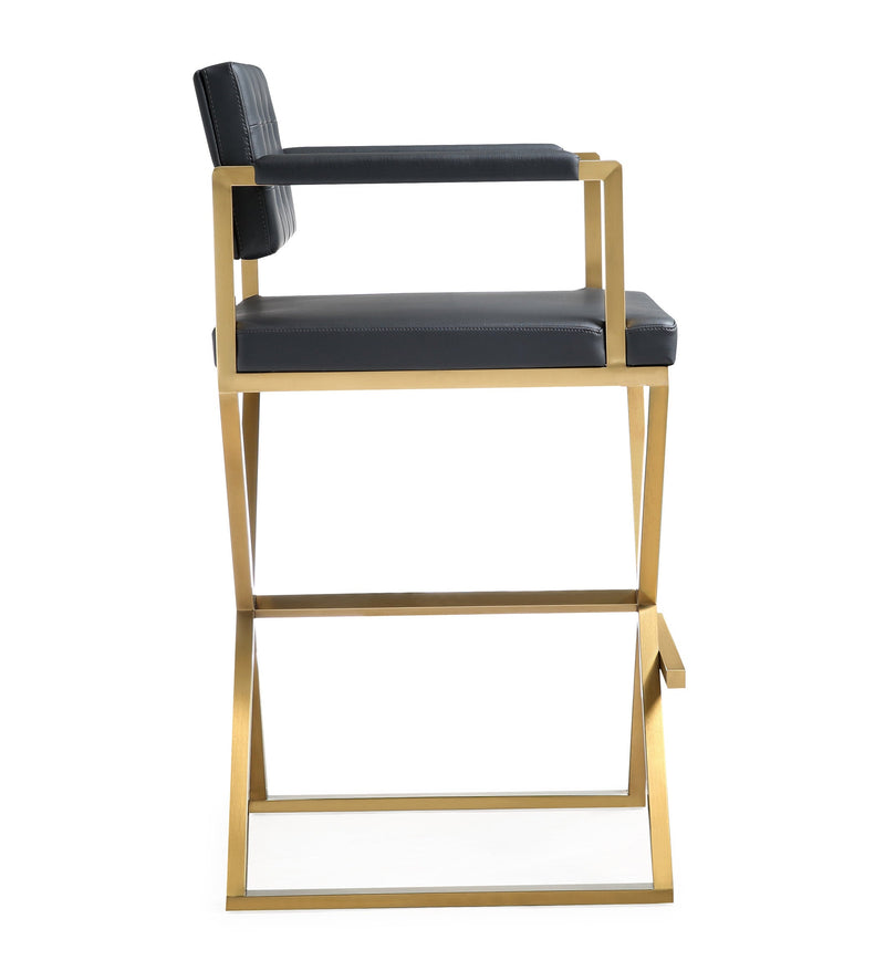 Director Performance Vegan Leather Stool with Gold Base-zoom-