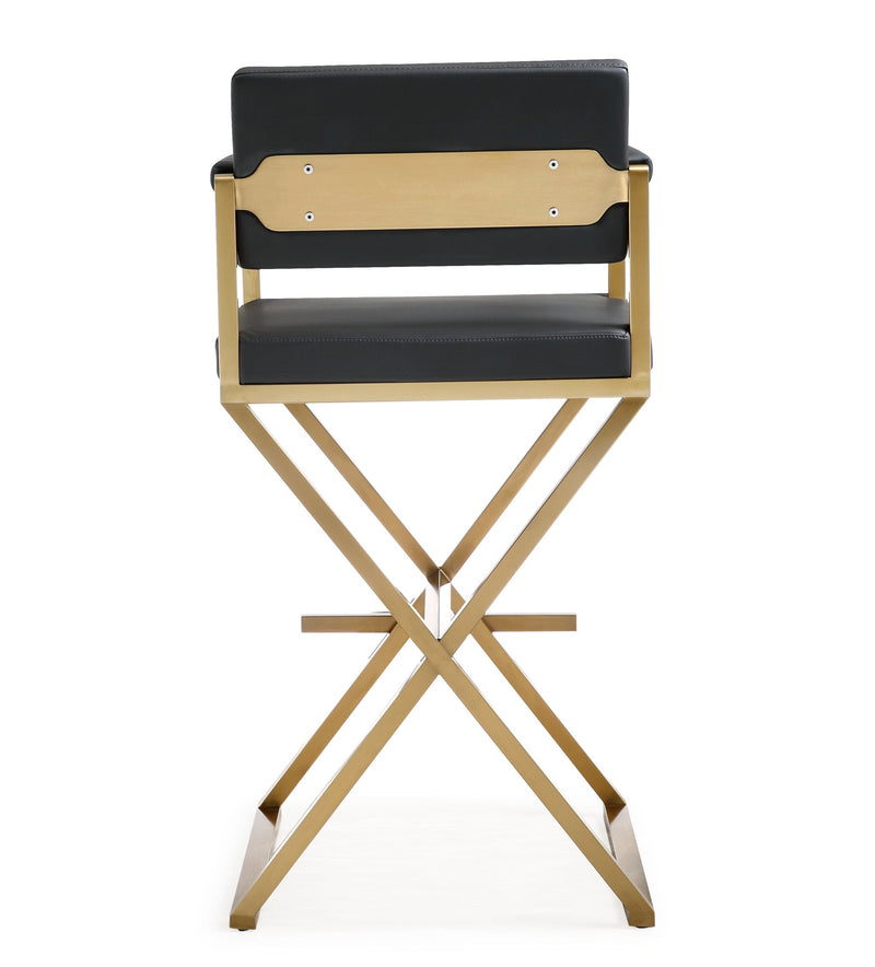 Director Performance Vegan Leather Stool with Gold Base-zoom-