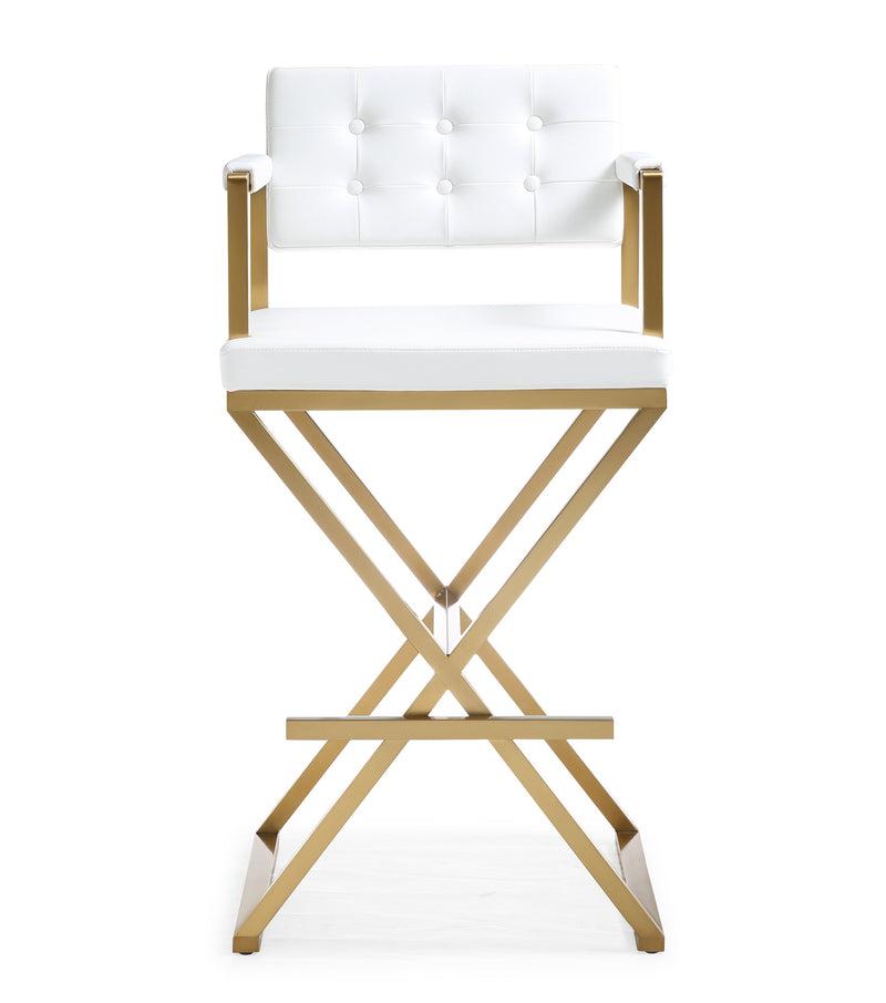 Director Performance Vegan Leather Stool with Gold Base-zoom-