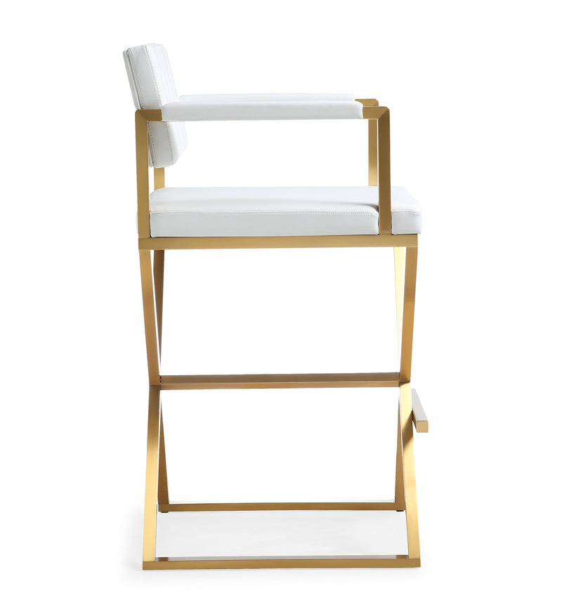 Director Performance Vegan Leather Stool with Gold Base-zoom-