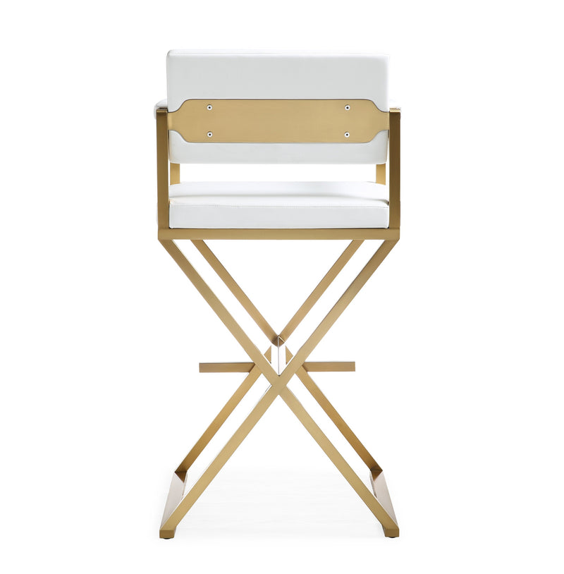 Director Performance Vegan Leather Stool with Gold Base-zoom-