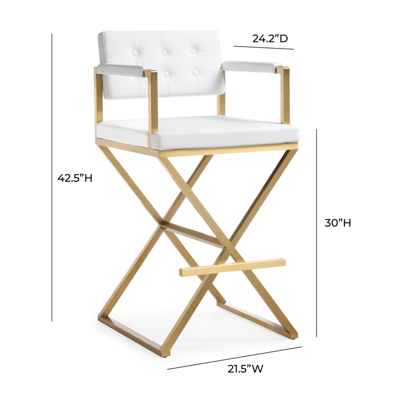 Director Performance Vegan Leather Stool with Gold Base-zoom-