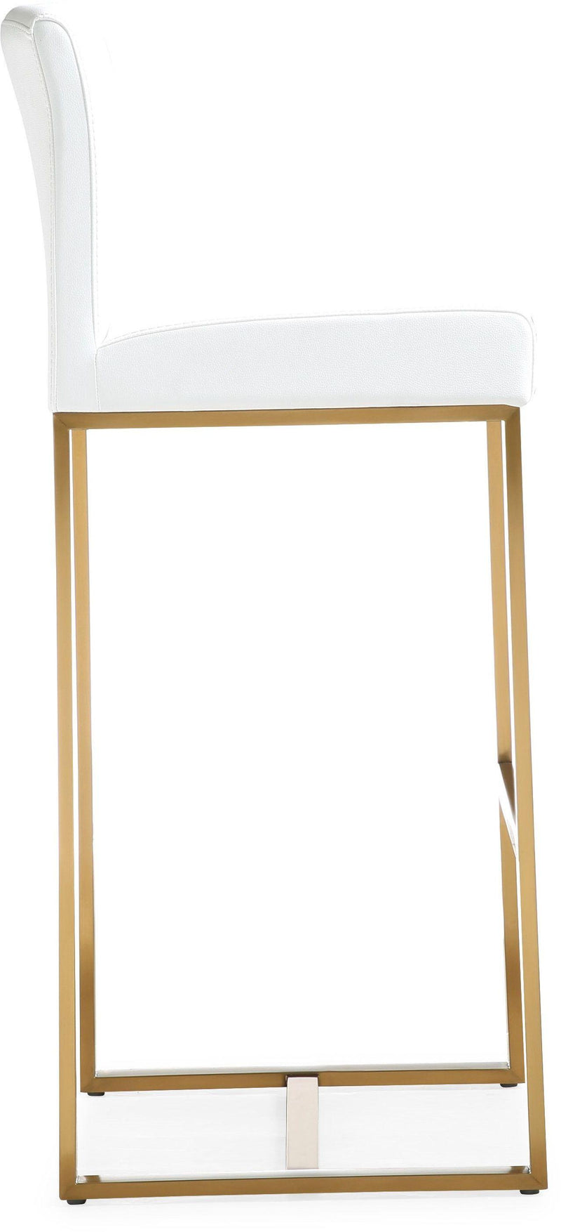 Denmark Performance Vegan Leather Stool with Gold Base - Set of 2-zoom-
