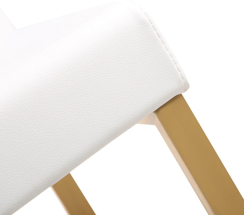 Denmark Performance Vegan Leather Stool with Gold Base - Set of 2-zoom-