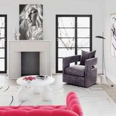 Kennedy Performance Velvet Swivel Accent Chair
