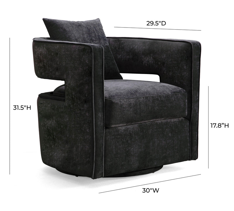 Kennedy Performance Velvet Swivel Accent Chair-zoom-