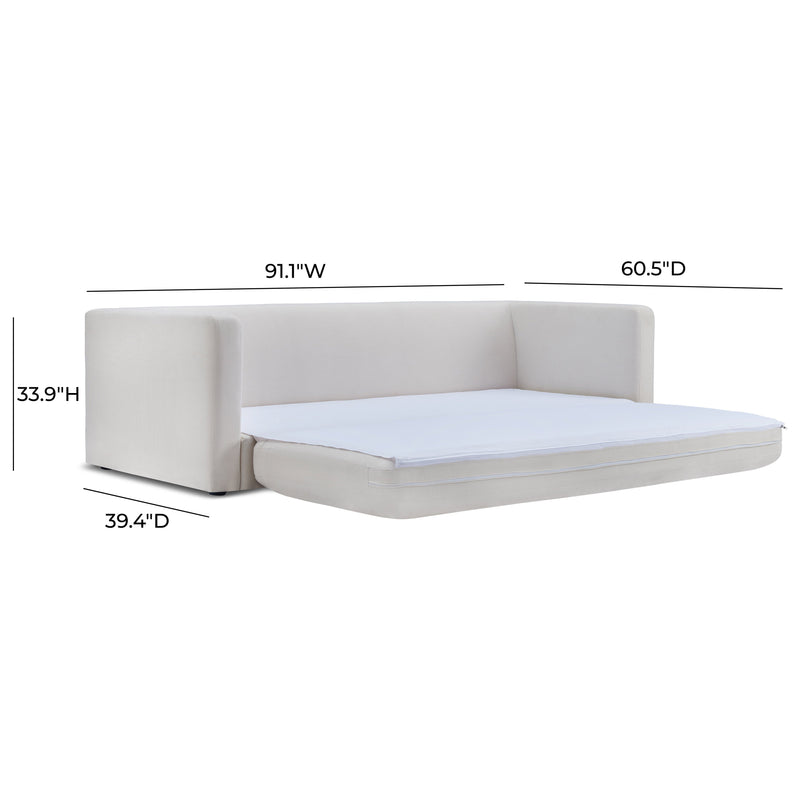 Ryan 91" Cream Upcycled Performance Linen Sleeper Sofa-zoom-