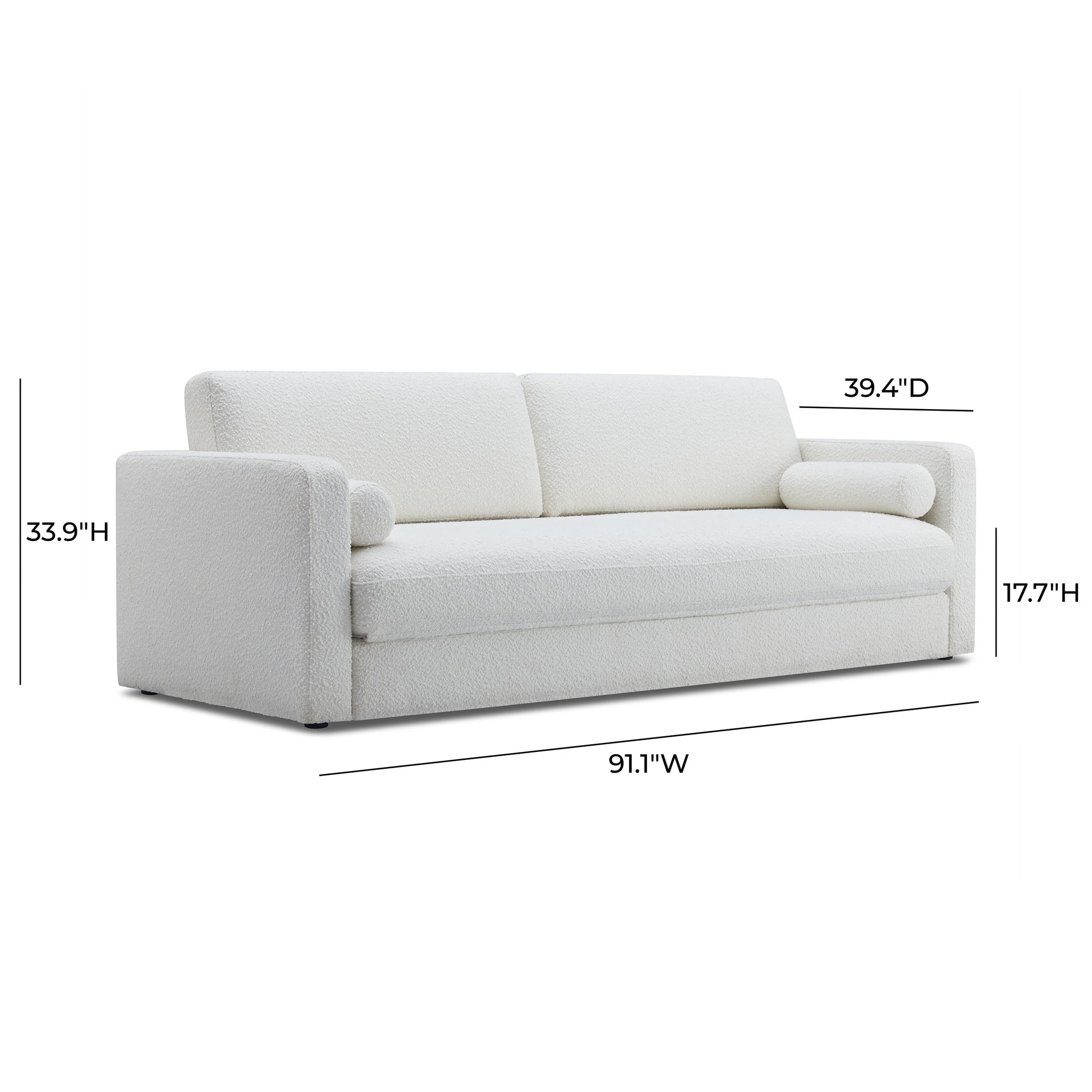 Ryan 91" Performance Boucle Sleeper Sofa