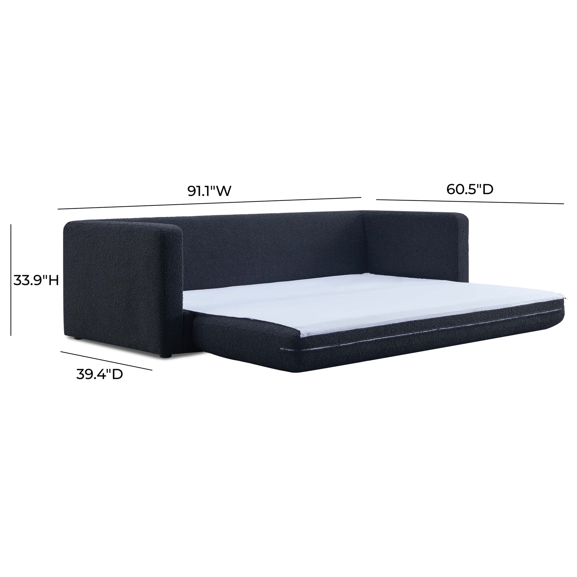 Ryan 91" Performance Boucle Sleeper Sofa