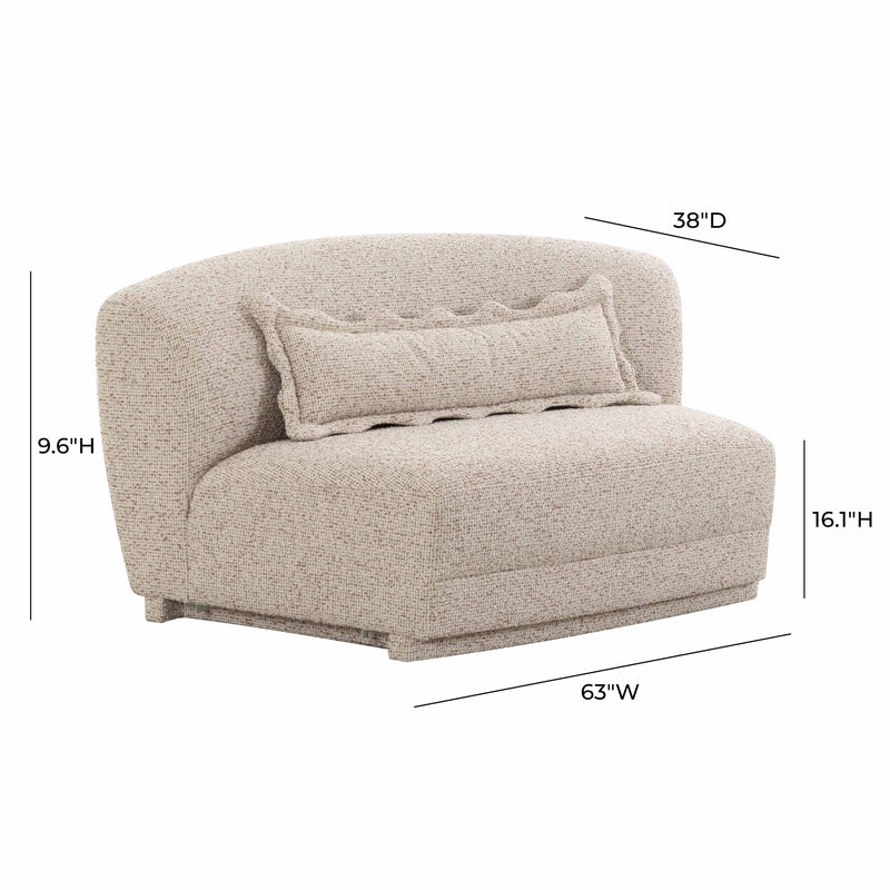 Marion 63" Two-Tone Textured Performance Boucle Armless Loveseat-zoom-