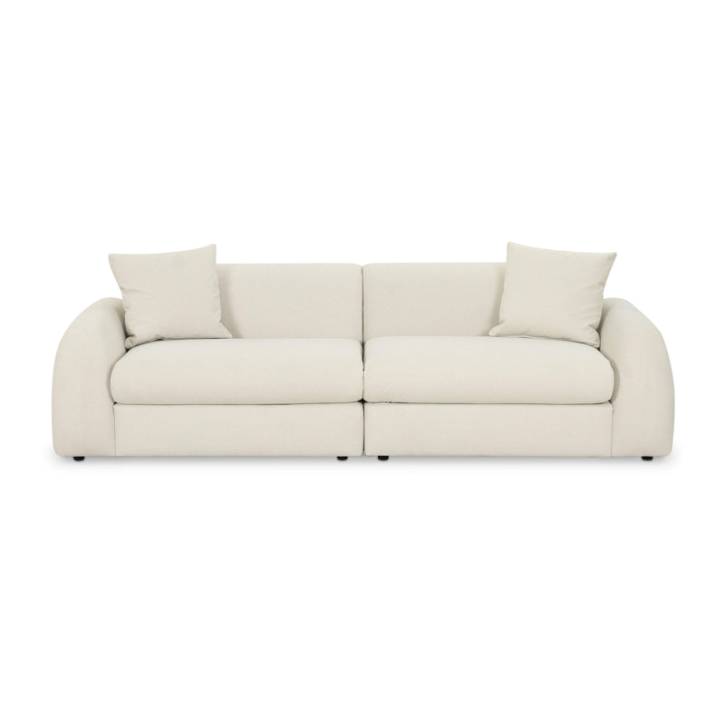 Kourtney 100" Cream Performance Faux Mohair Sofa-zoom-