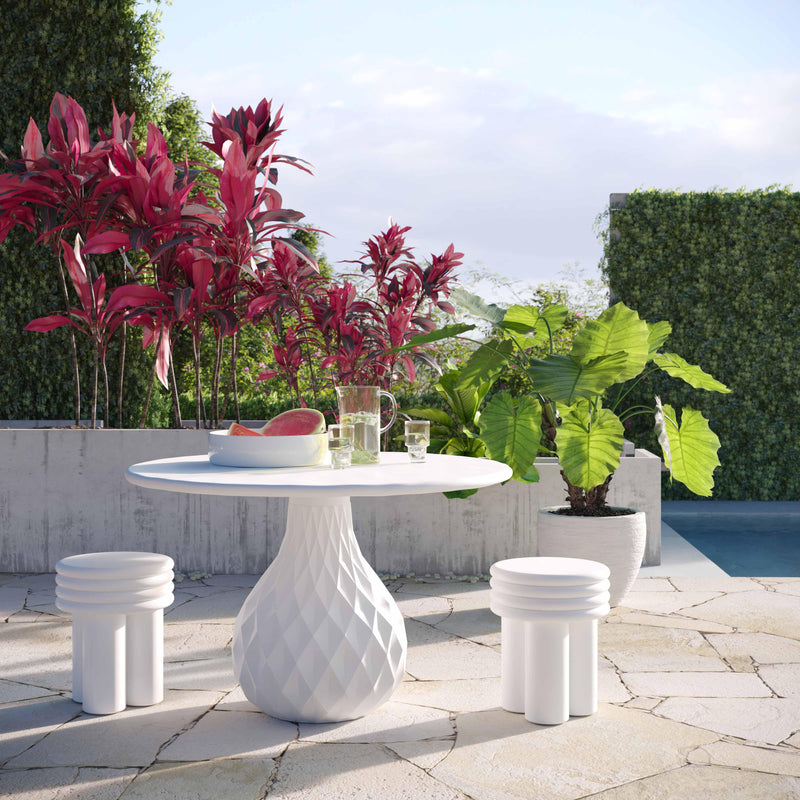 Tulum 47" Ivory Concrete Indoor / OutdoorRound Dining Table-zoom-