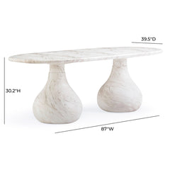 Smooch 87" Concrete Indoor/Outdoor Dining Table