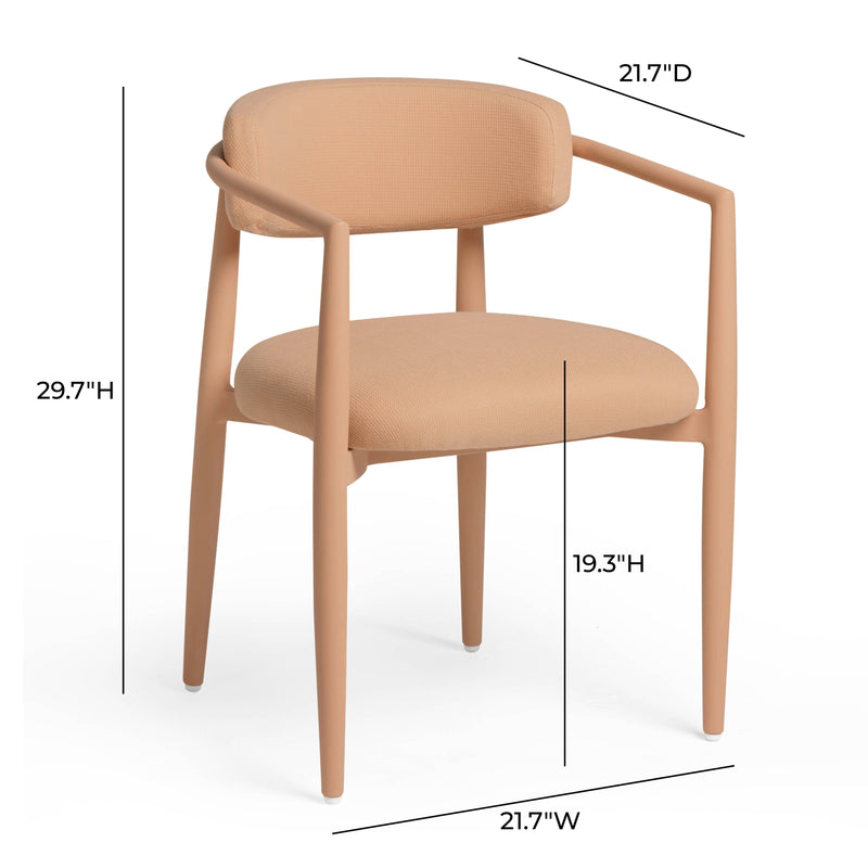 Annika Textured Contract-Grade Fabric Outdoor Dining Arm Chair-zoom-